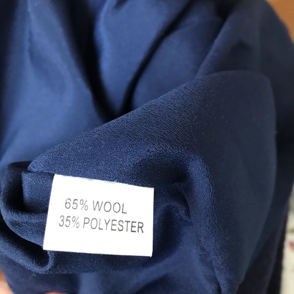 Embroidered navy winter dress - Picture 3 of 3